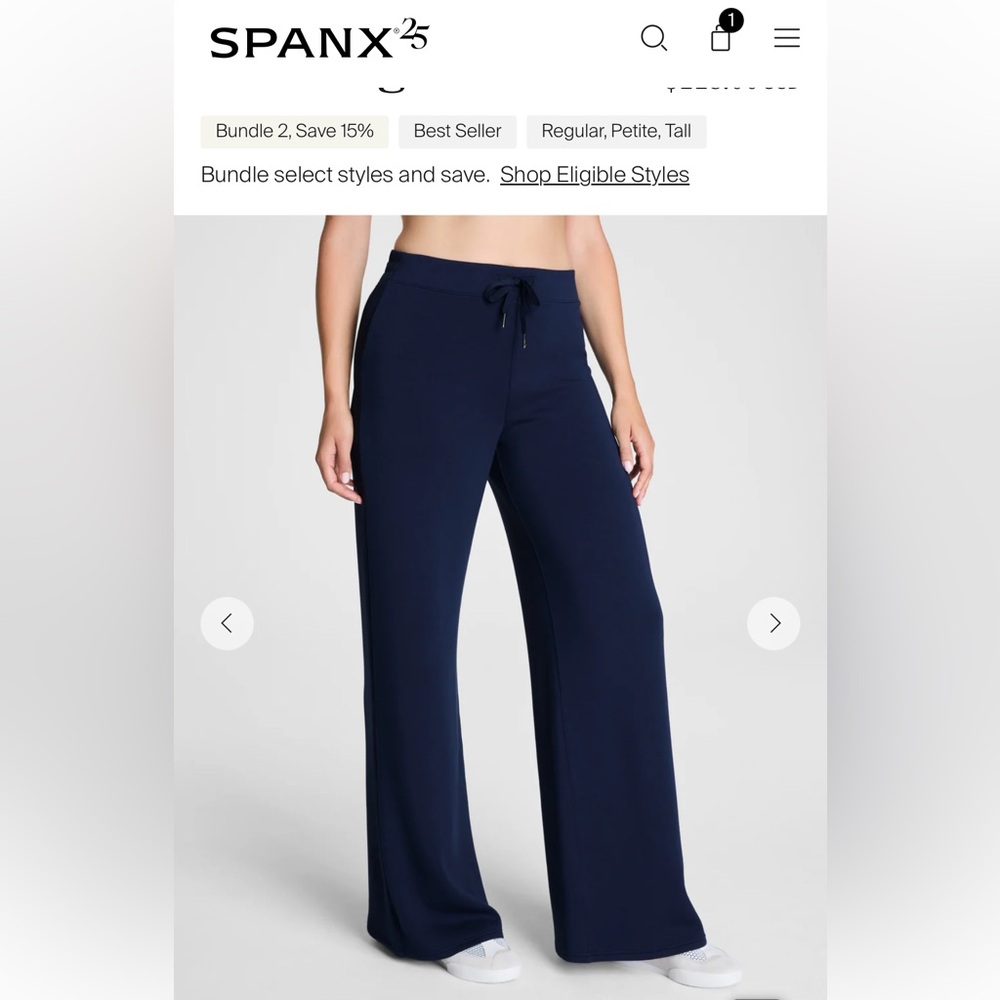 Spanx AirEssentials Wide Leg Pant Timeless Navy New With Tags